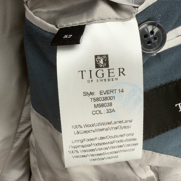 TIGER OF SWEDEN Evert 14 Wool 2B Col 33A Men's Petrol Blue Blazer sz EU 52 - Picture 7 of 10